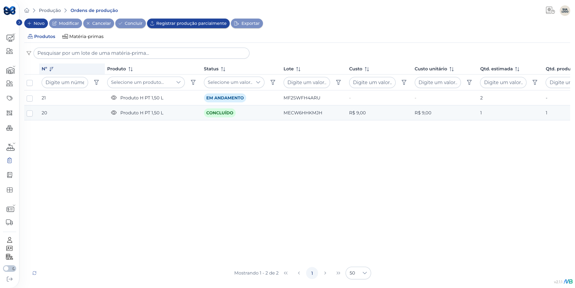 Gestão de Produção Mollcore